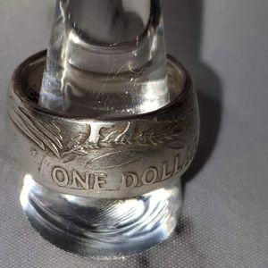 1972 Eisenhower one dollar 40% silver coin ring